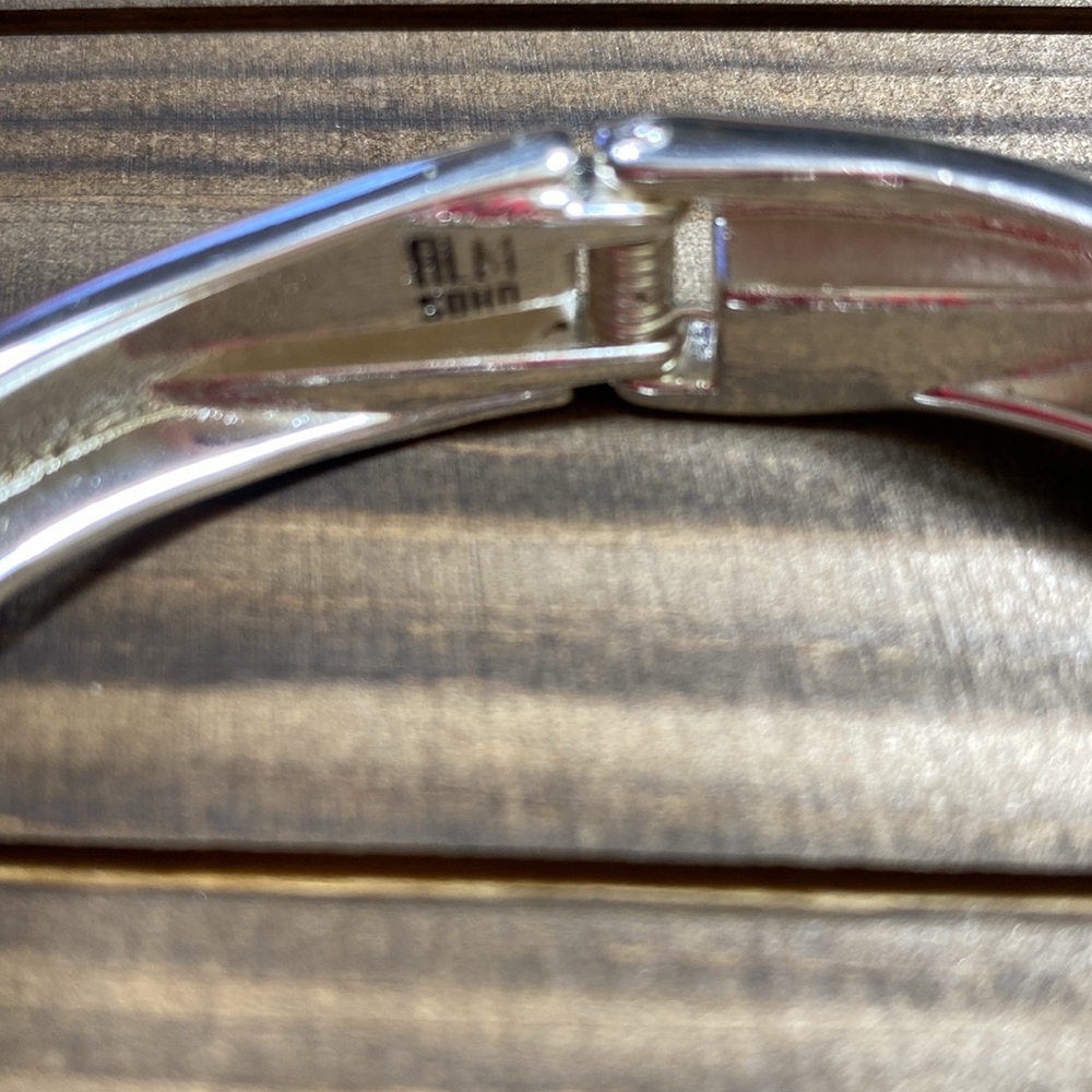 Vintage Robert Lee Morris Film Soho Silver Sculptural Hinged Bangle Bracelet - Picture 6 of 16